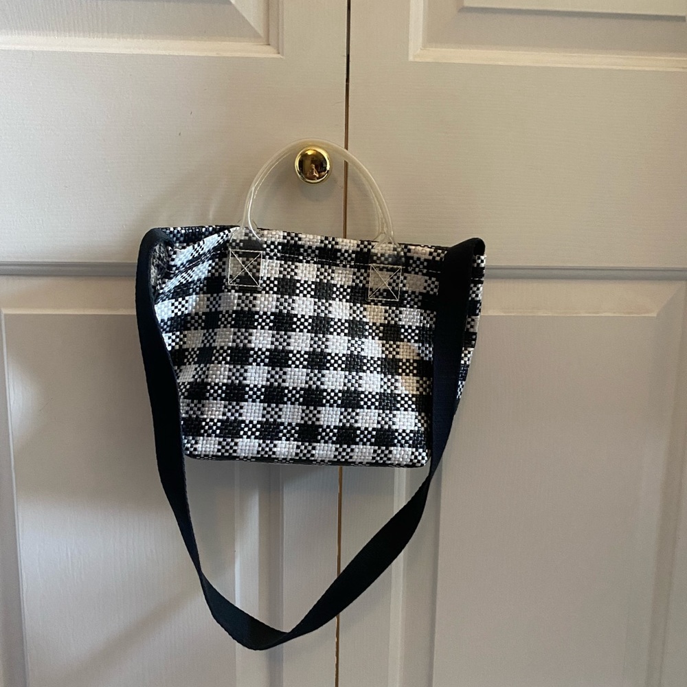 Gingham plaid Madewell vintage style small market bag